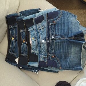 5 Pair Lot of Maternity Cutoff Denim Shorts